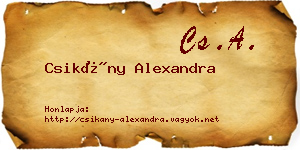 Csikány Alexandra névjegykártya