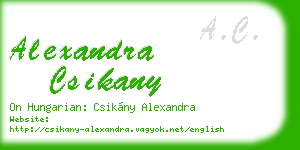 alexandra csikany business card